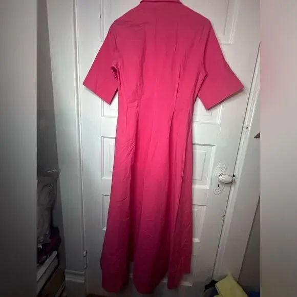 AntonelliNWTs Monaco Pink Front Button Midi Dress Size Medium